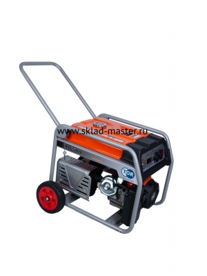 Генератор бензиновый TOR KM6500H 5,5 кВт 220В 27 л с кнопкой запуска и колесами