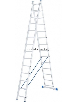 Лестница 2-х секционная алюминиевая 2*14