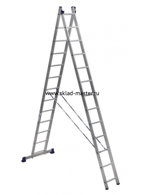 Лестница 2-х секционная алюминиевая 2*13