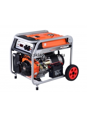 Генератор бензиновый TOR KM9500H 7,5 кВт 220В 27 л с кнопкой запуска и колесами