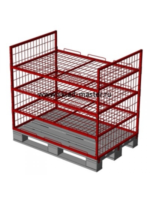 Складываемое ограждение для поддона с полками. СТ-6