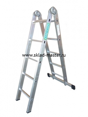 Лестница 2-х секционная алюминиевая шарнирная 2*5
