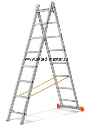 Лестница 2-х секционная алюминиевая 2*8