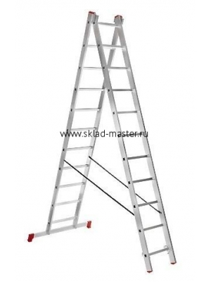 Лестница 2-х секционная алюминиевая 2*11
