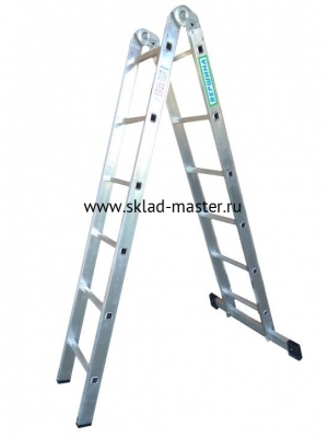 Лестница 2-х секционная алюминиевая шарнирная 2*6
