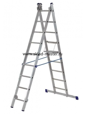 Лестница 2-х секционная алюминиевая 2*9