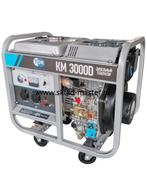 Генератор дизельный TOR KM3000D 3,0 кВт 220В 15 л с кнопкой запуска
